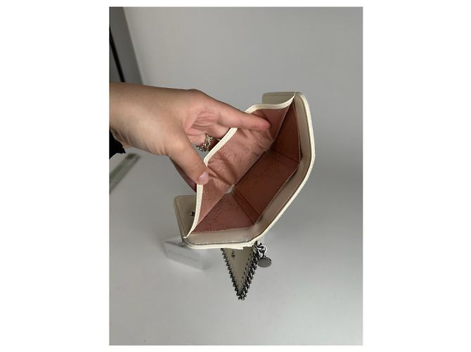 Stella Mc Cartney Stella McCartney Veganes Leder Falabella Geldbörse Weiß Grau - Ansicht 6