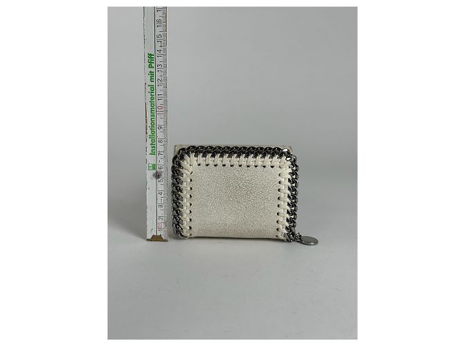 Stella Mc Cartney Stella McCartney Veganes Leder Falabella Geldbörse Weiß Grau - Ansicht 7