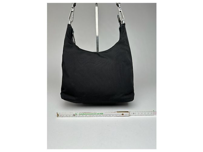 Vintage Gucci Canvas-Leder Tasche Schwarz - Ansicht 13