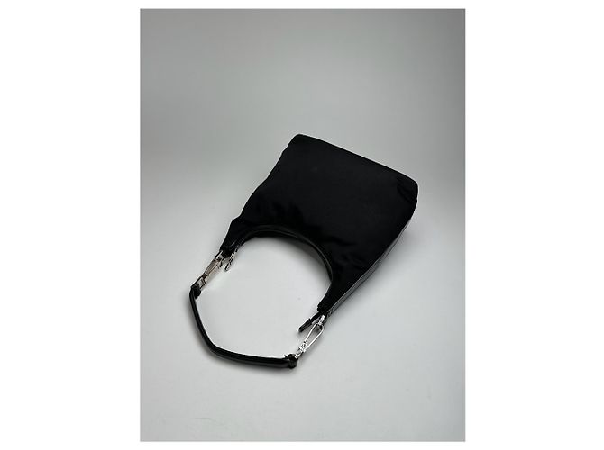Vintage Gucci Canvas-Leder Tasche Schwarz - Ansicht 5
