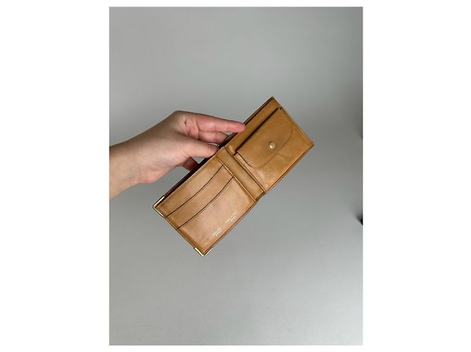 Céline Vintage Celine Monogram leather Card Holder / Flapable Wallet Brown - view 5