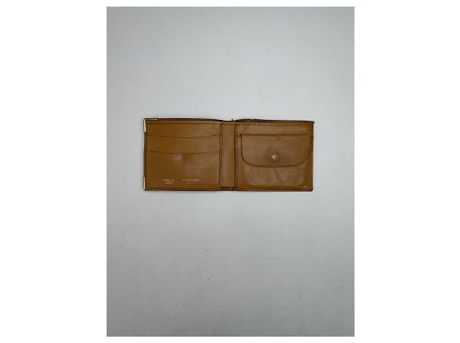 Céline Vintage Celine Monogram leather Card Holder / Flapable Wallet Brown - view 6
