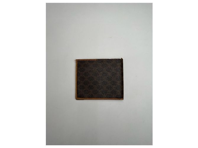 Céline Vintage Celine Monogram leather Card Holder / Flapable Wallet Brown - view 8