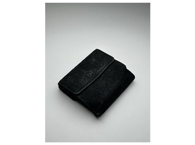 Céline Vintage Celine Macadam Monogram Velour Leather Wallet black - view 2