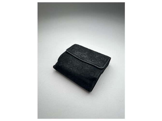 Céline Vintage Celine Macadam Monogram Velour Leather Wallet black - view 3