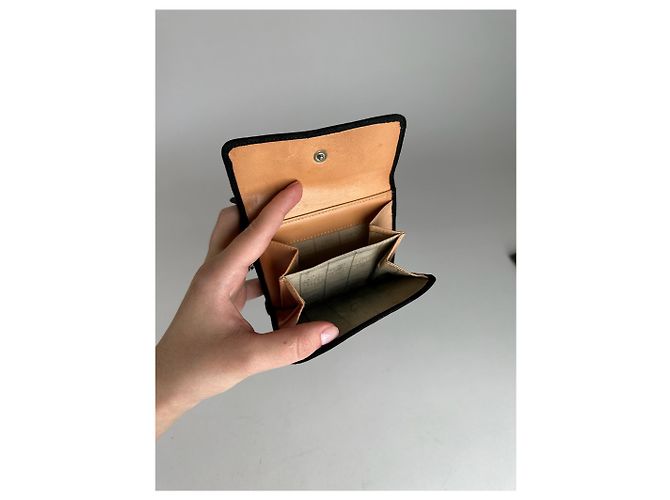 Céline Vintage Celine Macadam Monogram Velour Leather Wallet black - view 9