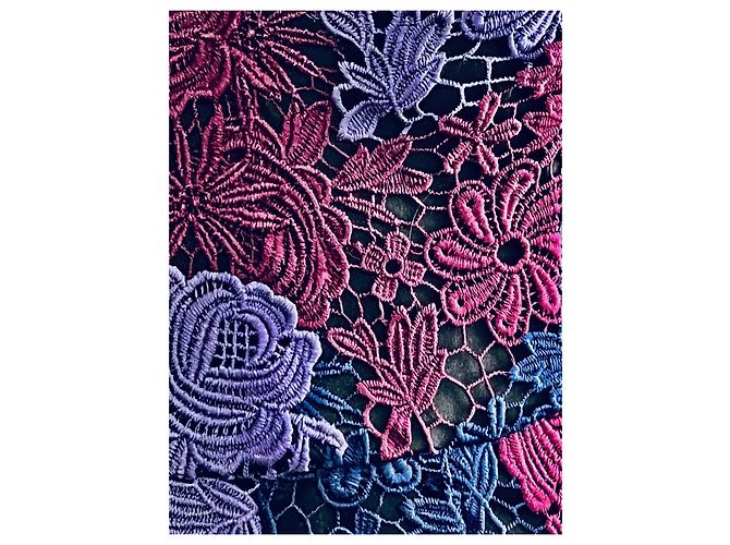 Abito in pizzo floreale Vera Wang viola e bordeaux Multicolore - vista 4