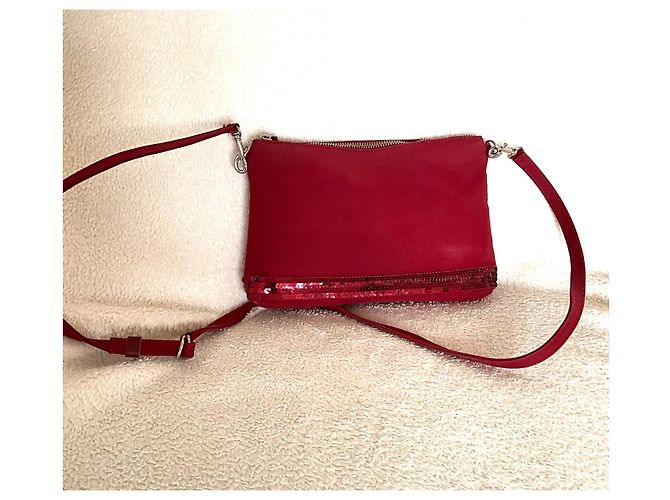 Vanessa Bruno Schultertasche aus Leder Bordeaux - Ansicht 2