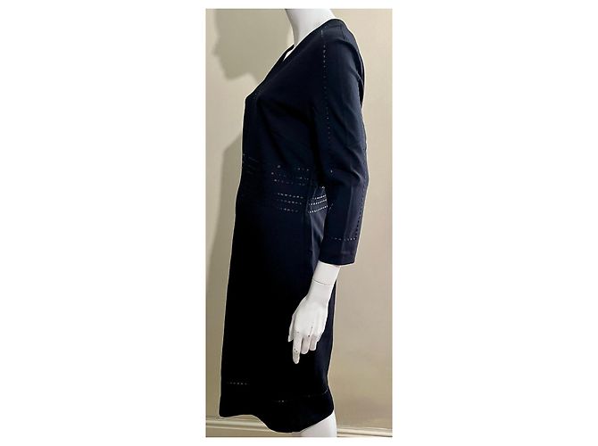Escada Schwarzes Bleistiftkleid mit detaillierter Stickerei - Ansicht 4