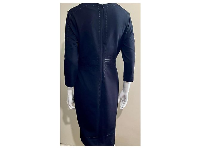 Escada Schwarzes Bleistiftkleid mit detaillierter Stickerei - Ansicht 5