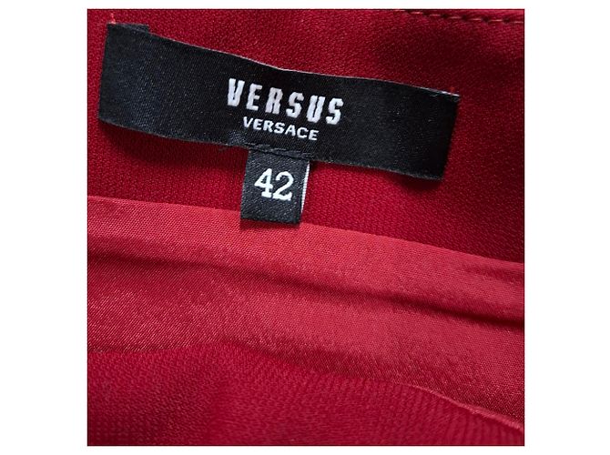 Falda mini asimétrica Versus Versace en poliéster rojo Roja - vista 3