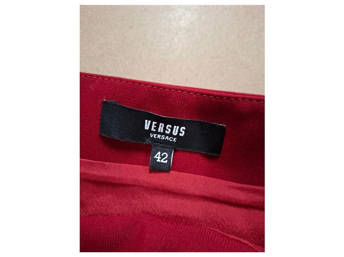 Falda mini asimétrica Versus Versace en poliéster rojo Roja - vista 6