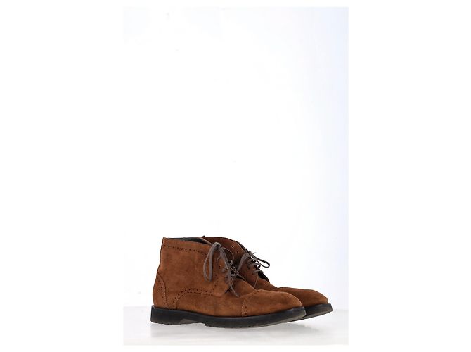 Botas Kensington com cadarço Tom Ford em camurça marrom - vista 10