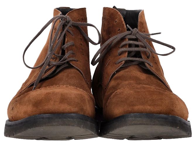 Botas Kensington com cadarço Tom Ford em camurça marrom - vista 2