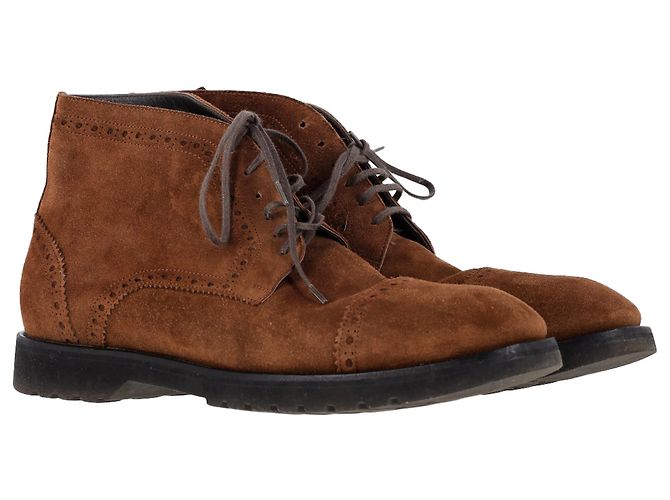 Botas Kensington com cadarço Tom Ford em camurça marrom - vista 4