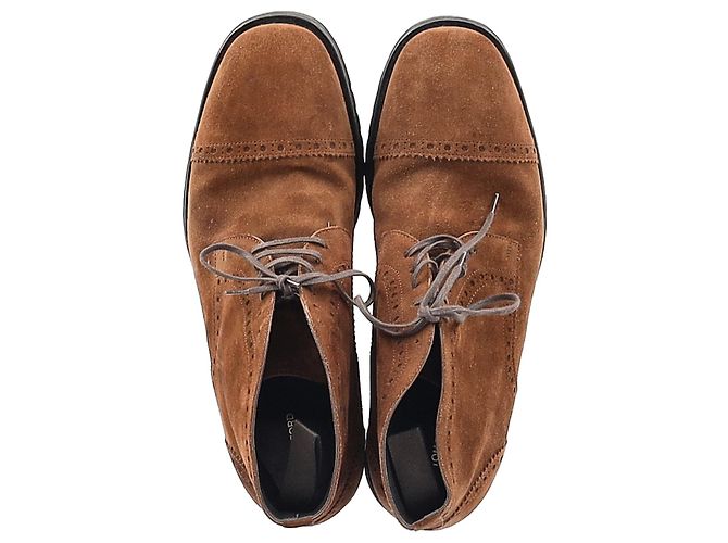 Botas Kensington com cadarço Tom Ford em camurça marrom - vista 9