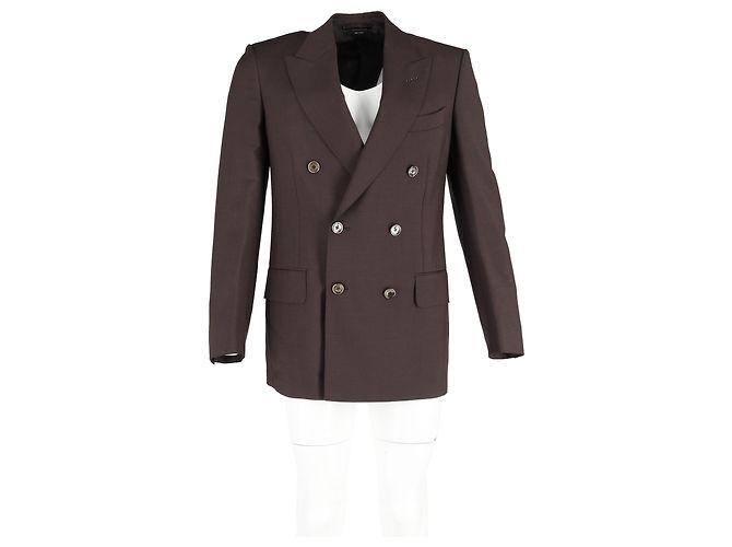 Tom Ford Double-Breasted Jacket In Brown Wool - view 4