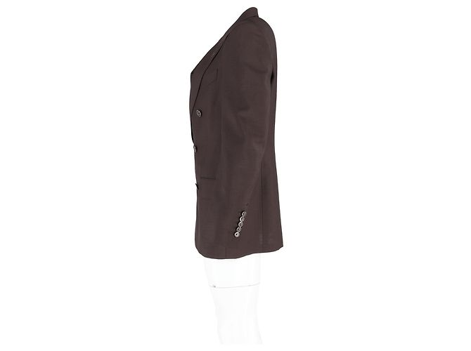 Tom Ford Double-Breasted Jacket In Brown Wool - view 5
