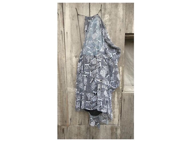 Vestido asimétrico Acne de poliéster estampado gris - vista 2