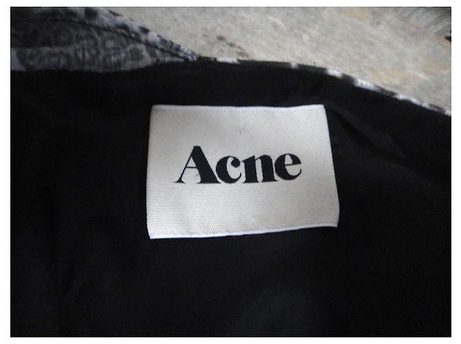 Vestido asimétrico Acne de poliéster estampado gris - vista 3