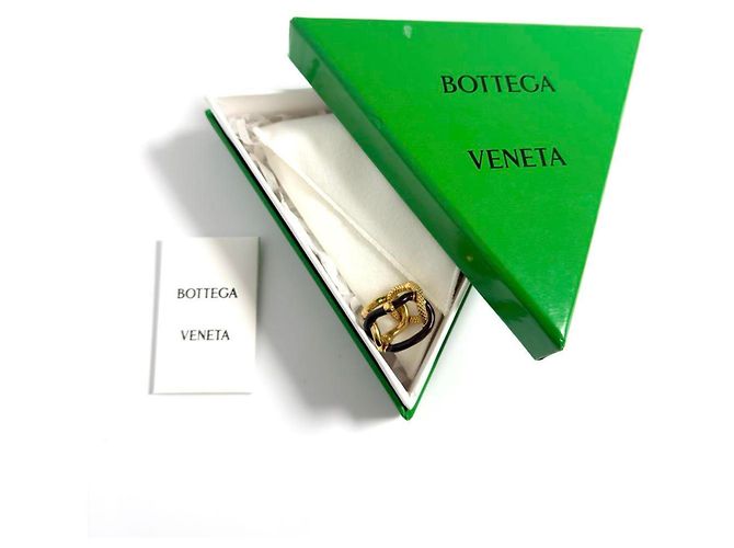 Anello a Catena Intrecciato da Uomo di Bottega Veneta Marrone D'oro - vista 10