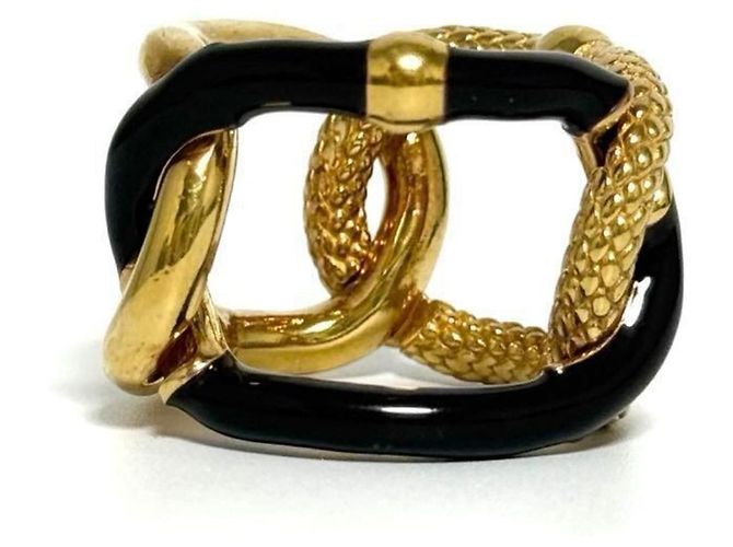 Anello a Catena Intrecciato da Uomo di Bottega Veneta Marrone D'oro - vista 2
