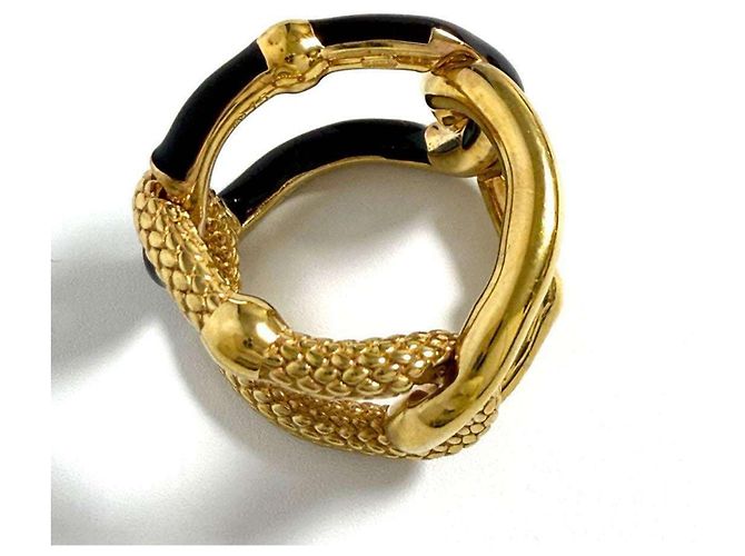 Anello a Catena Intrecciato da Uomo di Bottega Veneta Marrone D'oro - vista 5