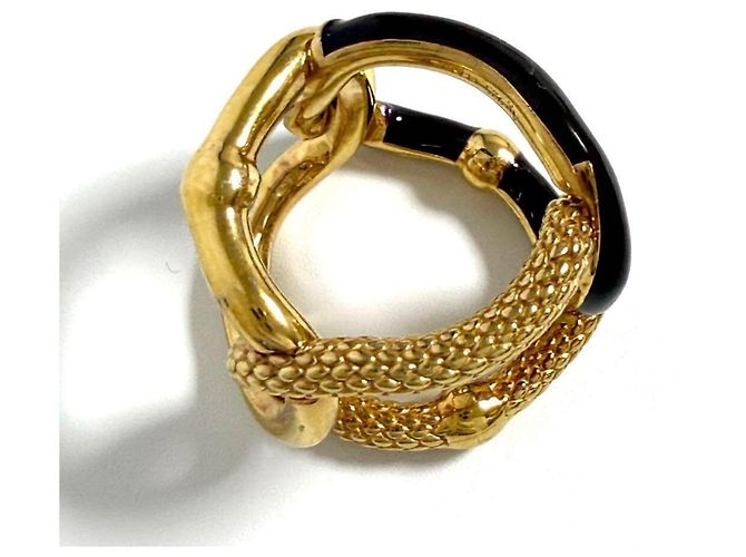 Anello a Catena Intrecciato da Uomo di Bottega Veneta Marrone D'oro - vista 6