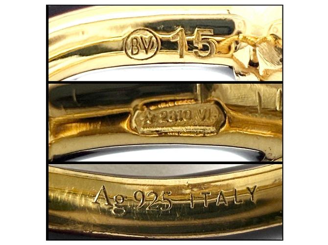 Anello a Catena Intrecciato da Uomo di Bottega Veneta Marrone D'oro - vista 8