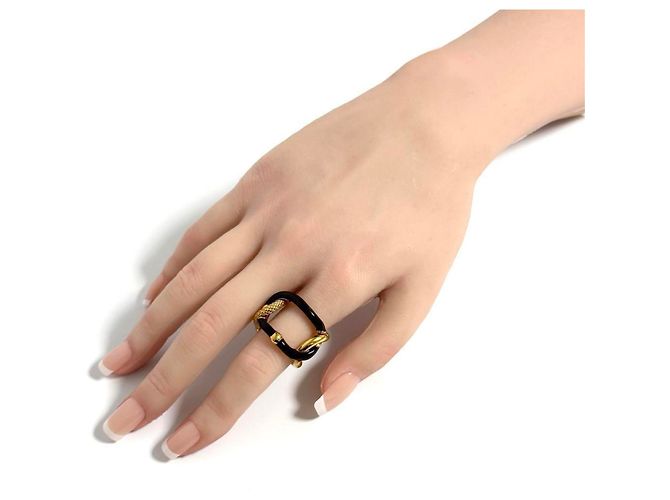 Anello a Catena Intrecciato da Uomo di Bottega Veneta Marrone D'oro - vista 9