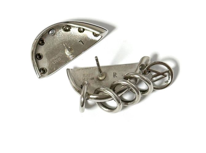 Pendientes biónicos asimétricos Louis Vuitton Plata - vista 3