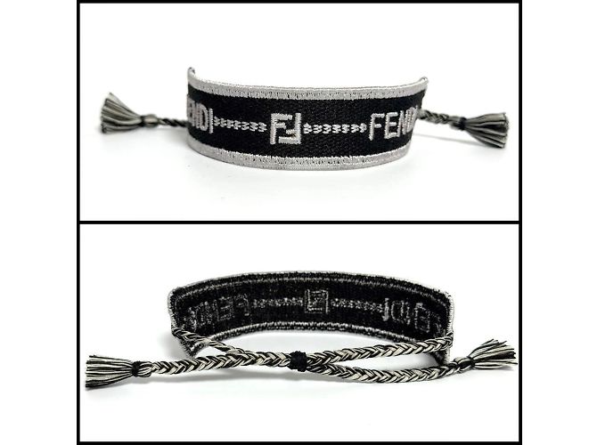 Bracciale charm Misanga Fendi per uomini e donne Nero Argento - vista 2