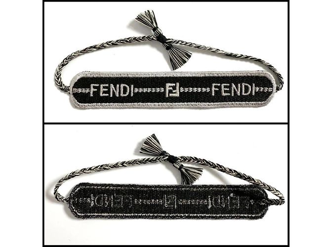 Bracciale charm Misanga Fendi per uomini e donne Nero Argento - vista 3