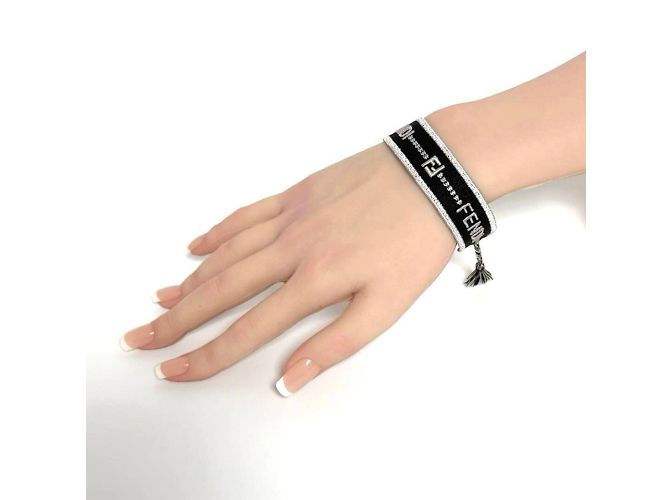 Bracciale charm Misanga Fendi per uomini e donne Nero Argento - vista 9