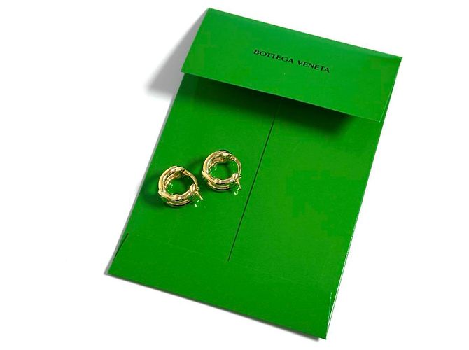Orecchini a cerchio da uomo Bottega Veneta D'oro - vista 10