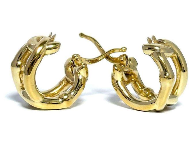 Orecchini a cerchio da uomo Bottega Veneta D'oro - vista 4