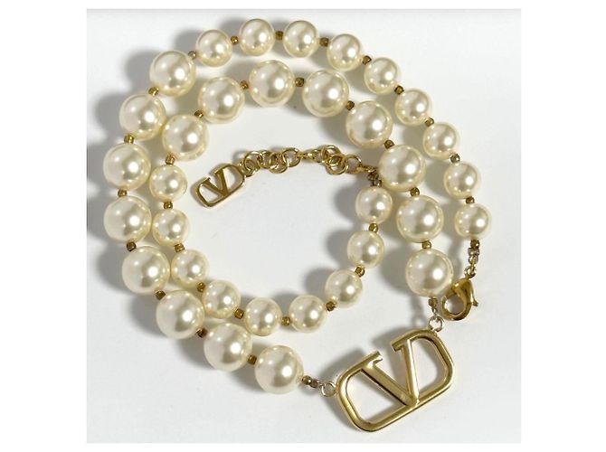 Collana di perle con logo V di Valentino per donne - vista 2