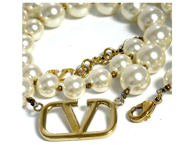 Collana di perle con logo V di Valentino per donne - vista 4