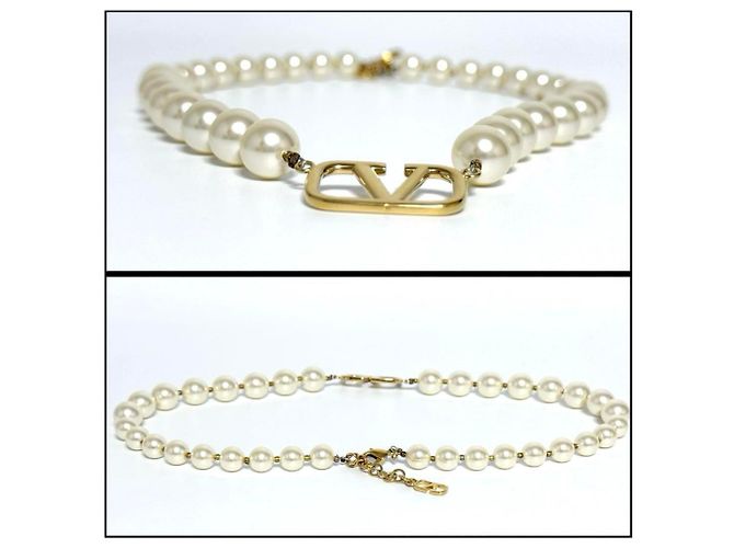 Collana di perle con logo V di Valentino per donne - vista 7
