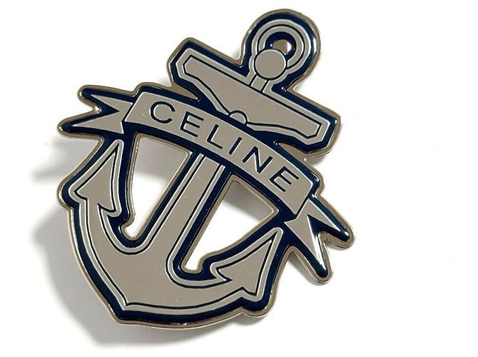 Céline Celine Blaue und Silberne Ankerbrosche - Ansicht 10