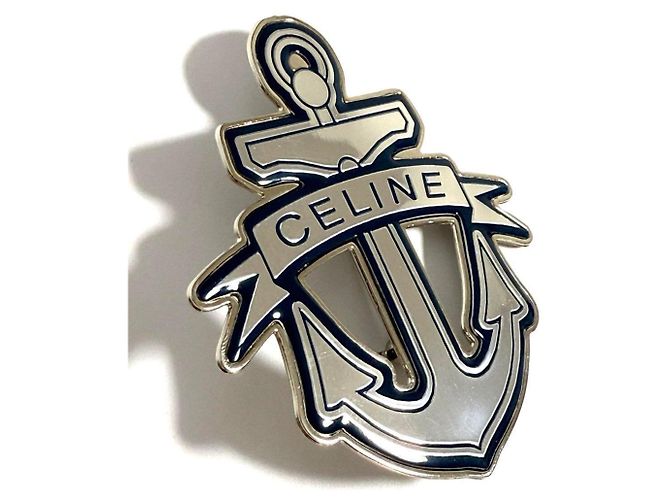 Céline Celine Blaue und Silberne Ankerbrosche - Ansicht 7