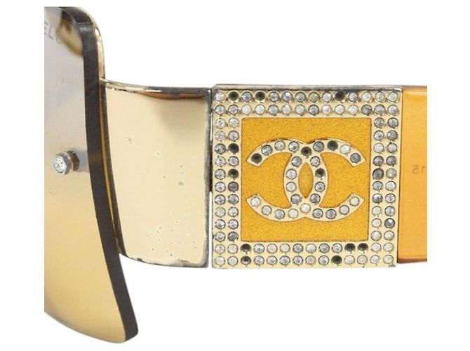 Gafas de sol Chanel 4095-B Swarovski CC Logo marrón Castaño - vista 5