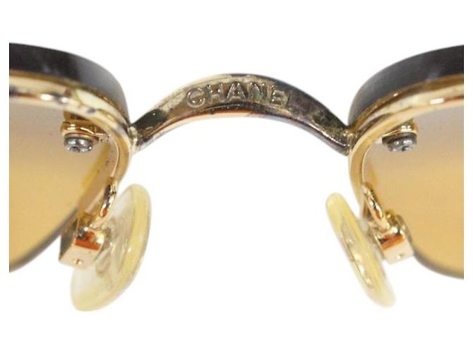 Gafas de sol Chanel 4095-B Swarovski CC Logo marrón Castaño - vista 7