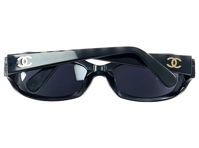 Gafas de sol Chanel Black Blue Tinted Gold CC Logo 5020 Negro Azul Dorado - vista 4