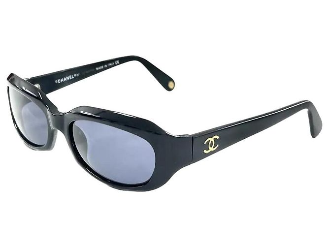 Gafas de sol Chanel Black Blue Tinted Gold CC Logo 5020 Negro Azul Dorado - vista 5