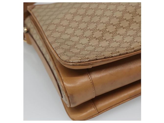 Céline Borsa a spalla in tela Macadam CELINE PVC beige oro Auth nb297 D'oro - vista 15