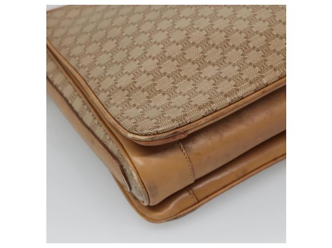 Céline Borsa a spalla in tela Macadam CELINE PVC beige oro Auth nb297 D'oro - vista 17