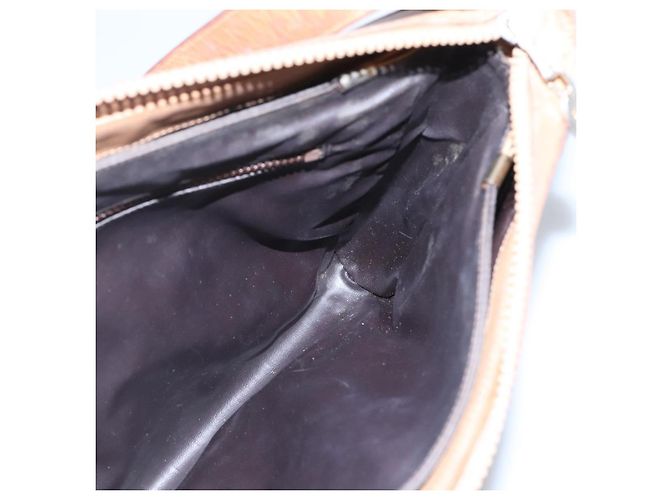 Céline Borsa a spalla in tela Macadam CELINE PVC beige oro Auth nb297 D'oro - vista 20