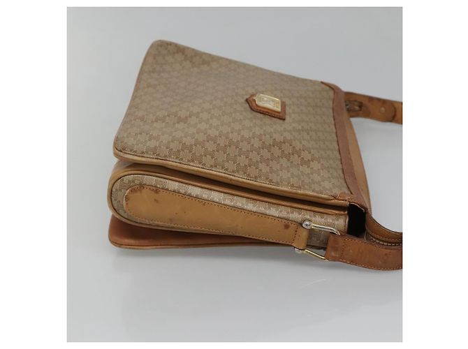 Céline Borsa a spalla in tela Macadam CELINE PVC beige oro Auth nb297 D'oro - vista 3