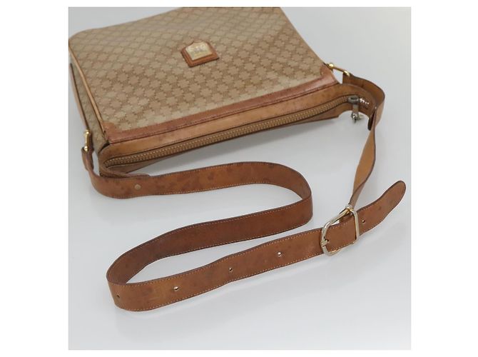 Céline Borsa a spalla in tela Macadam CELINE PVC beige oro Auth nb297 D'oro - vista 7